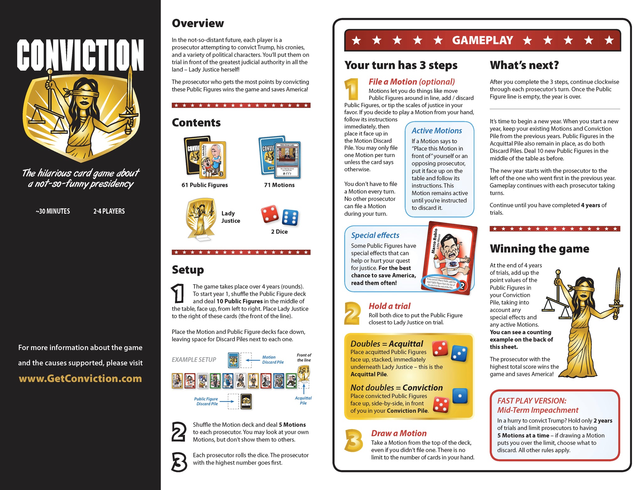 Trump Conviction Game Rules Page 1